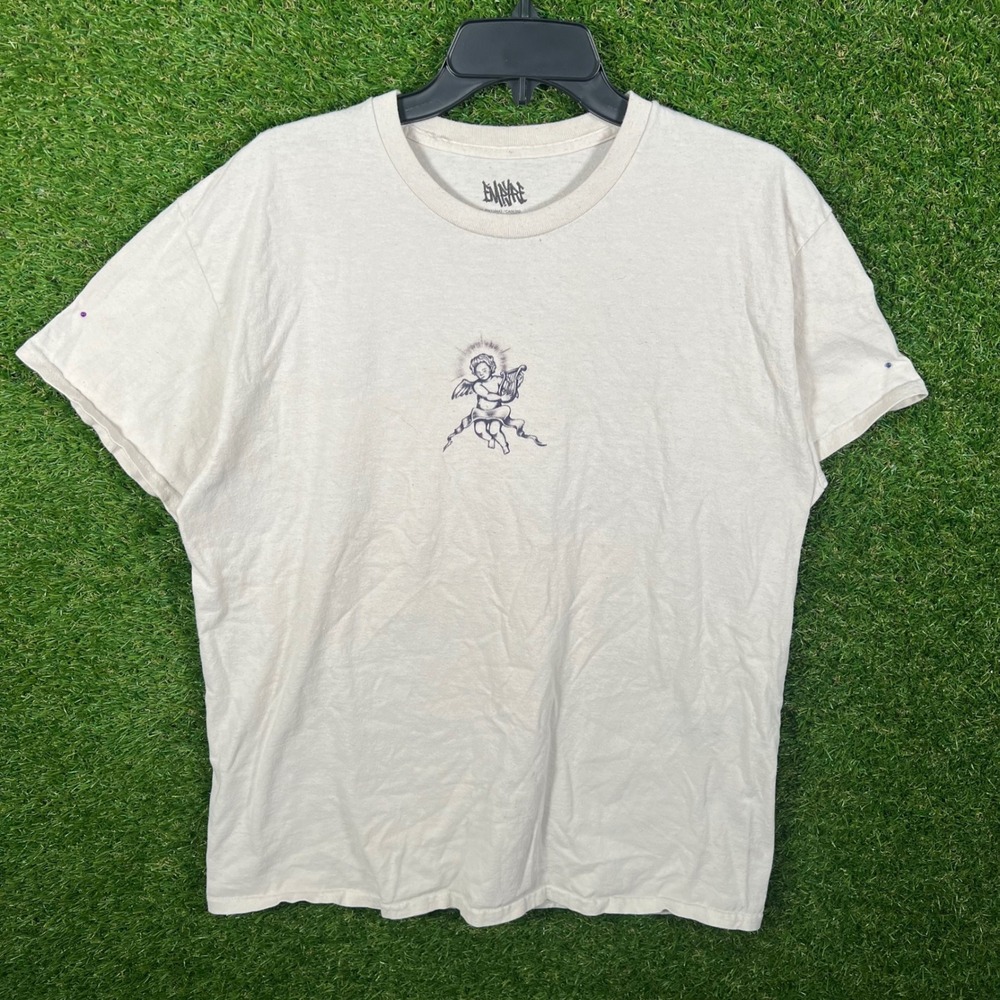 EMPYRE Cherub Harp Roses Graphic T Shirt Beige‎ Mens Size L